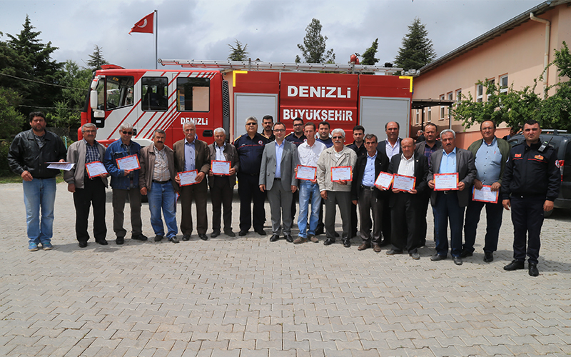 Muhtarlara yangın eğitimi