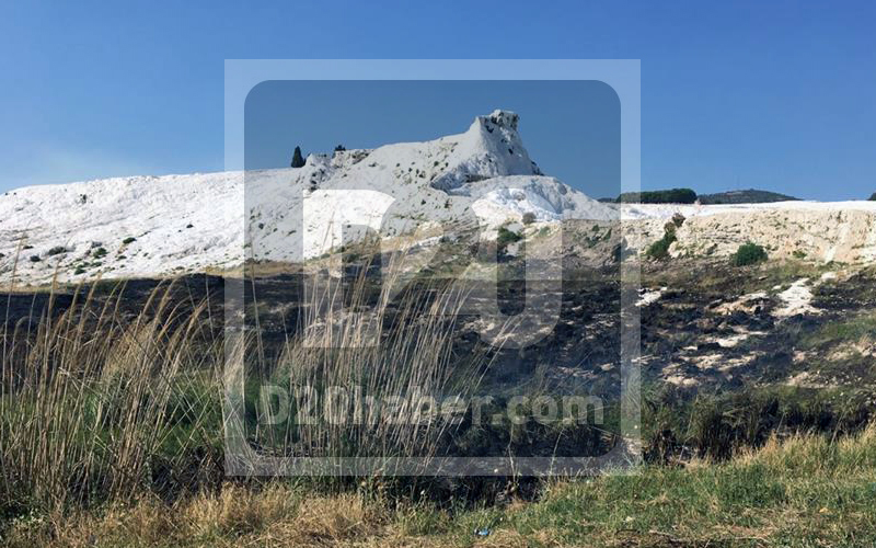 Pamukkale’de sazlık yangını
