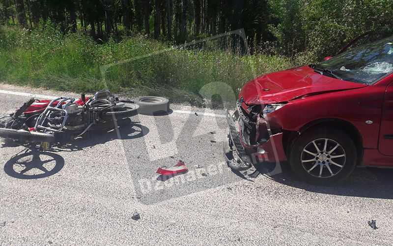 Çardak’daki motosiklet kazasında 1 kişi yaralandı