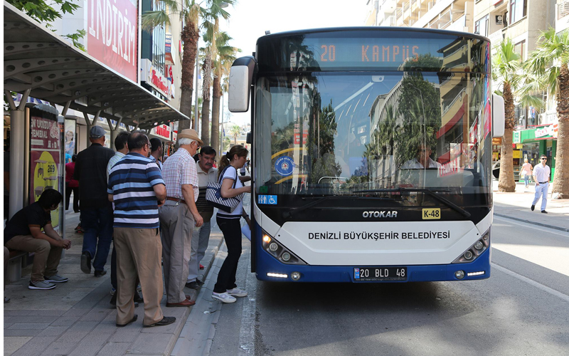 Denizli Büyükşehir otobüsleri hafta sonu ücretsiz