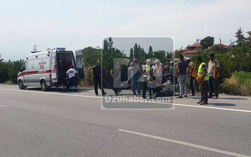 Denizli’de motosikletin çarptığı işçi yaralandı