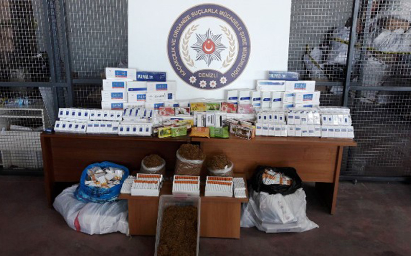 Denizli’de polisten kaçak tütün operasyonu