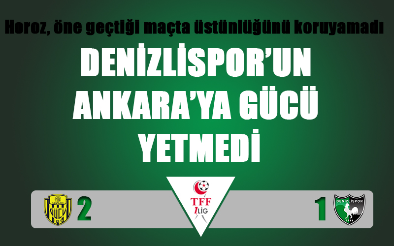 Denizlispor, Ankara’dan puansız dönüyor