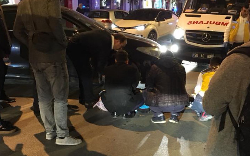 Yemek götürürken hastanelik oldu