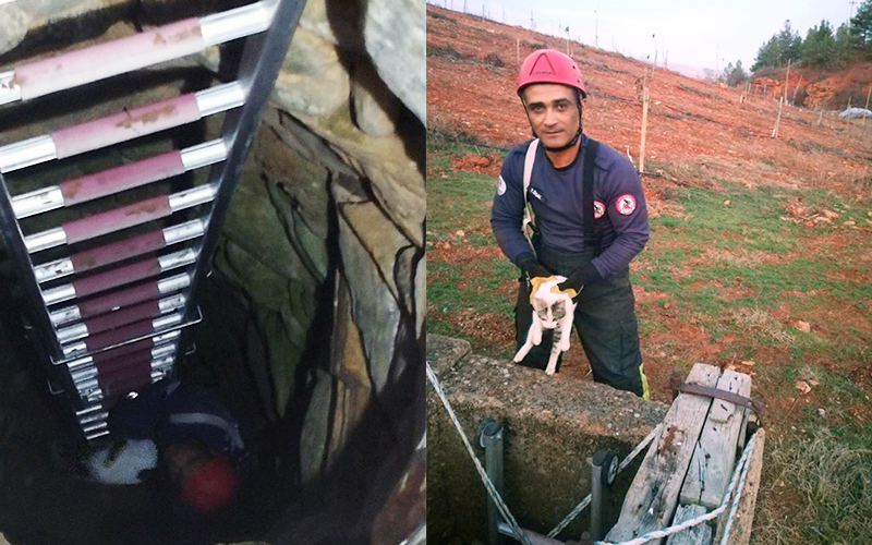20 metrelik kuyuya onun için indi