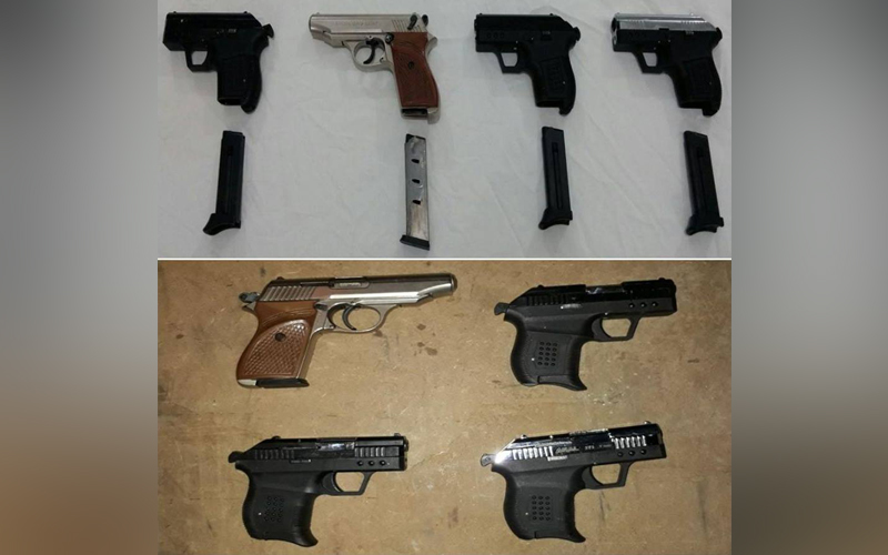 Durdurulan araçtan 4 tabanca çıktı