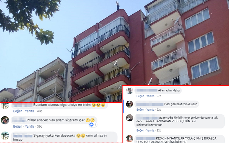 İntihar girişimi sosyal medyaya malzeme oldu