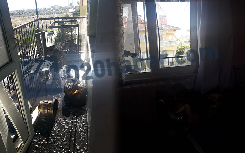 Balkondaki piknik tüpler patladı, yangın çıktı
