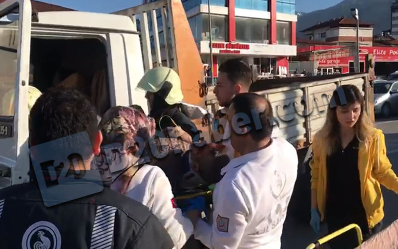 Yaralının imdadına itfaiyeciler yetişti