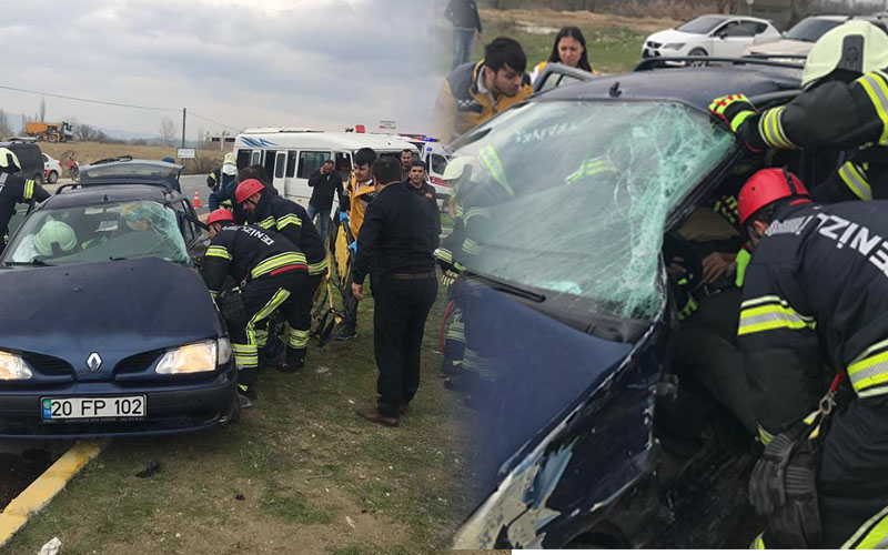 Servis minibüsü ile otomobil çarpıştı: 5 yaralı