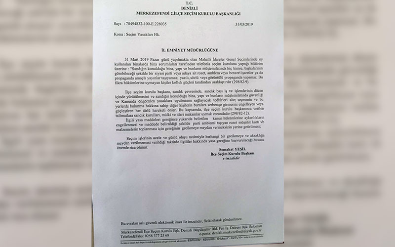 İlçe Seçim Kurulu’ndan emniyete “ikna timi” talimatı