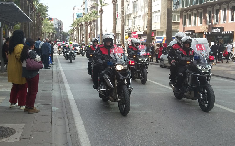 Denizli Polisi’nden 10 Nisan konvoyu