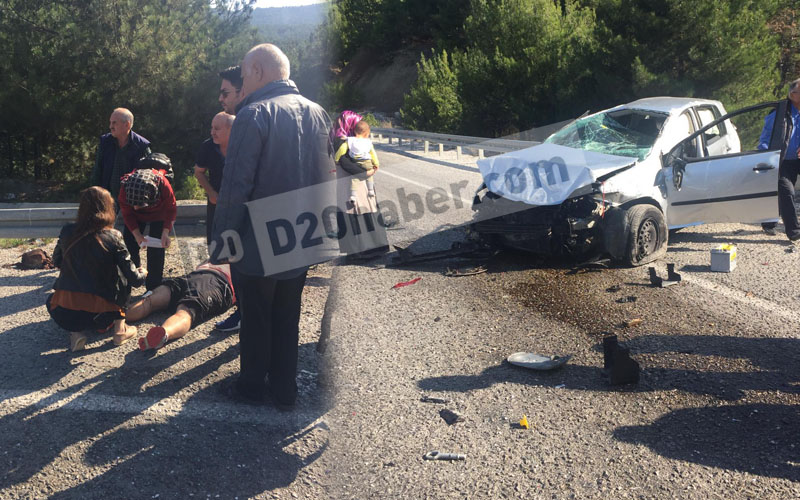 Otomobil yol çalışması yapan işçiye çarptı