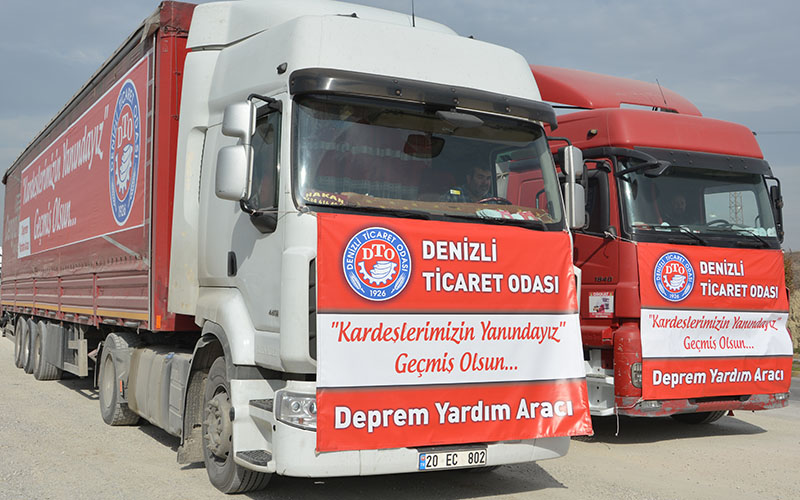 DTO’nun yardım tırları deprem bölgesine hareket etti