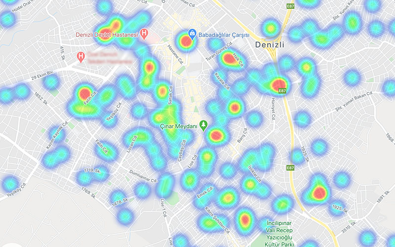 İşte Denizli’nin coronavirüs yoğunluk haritası