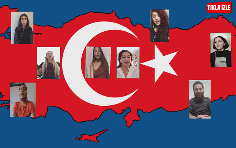 23 Nisan Marşı’nı evlerinden seslendirdiler