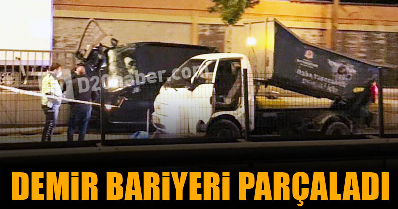 Demir bariyeri parçaladı: 2 yaralı