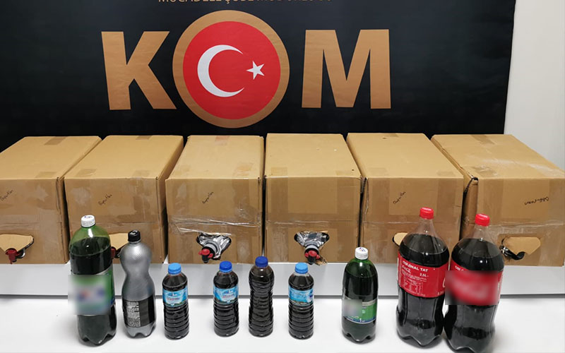 Polis 255 litre kaçak içki ele geçirdi