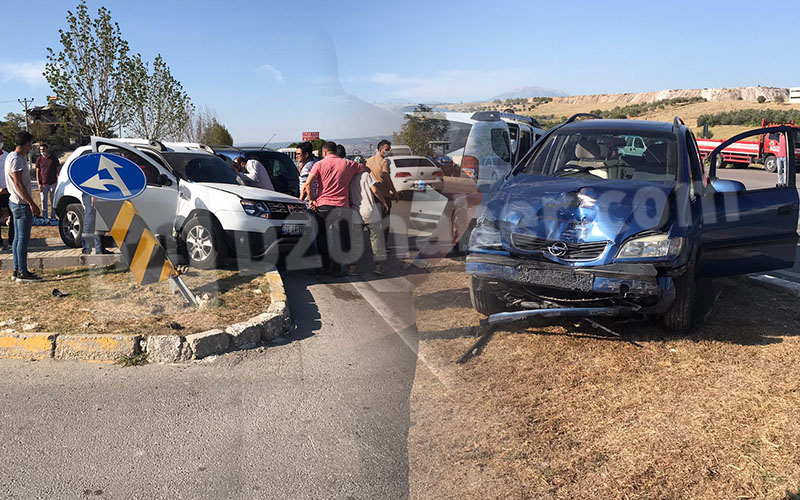 2 araç çarpışıp rüfüje çıktı, 2 kişi yaralandı