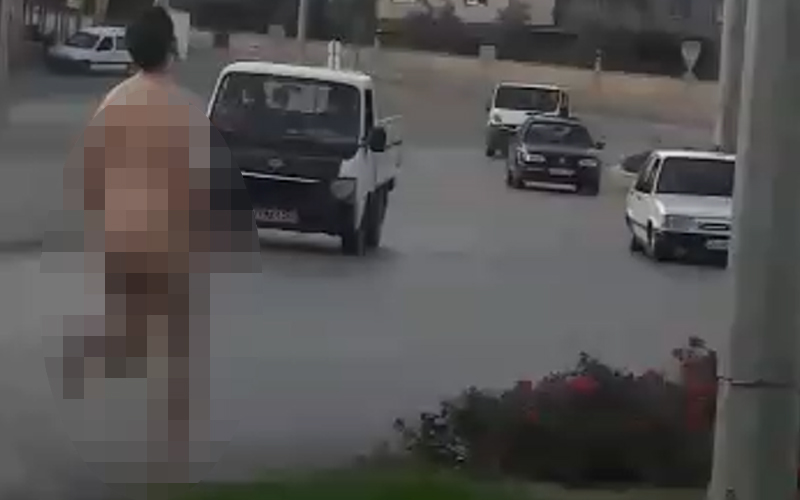 Çırılçıplak koştu, gören şoke oldu