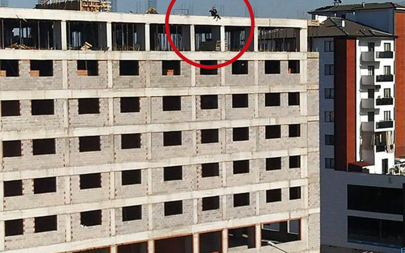 7 katlı inşaatta intihar girişimi