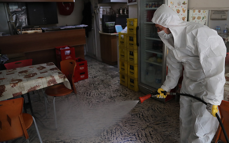 Pamukkale’de işyerleri ücretsiz dezenfekte ediliyor