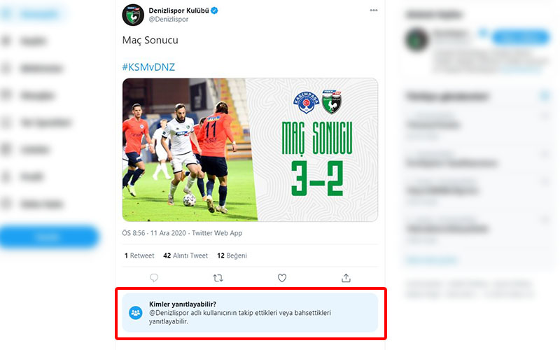 Denizlispor, sosyal medya hesabını yoruma kapattı