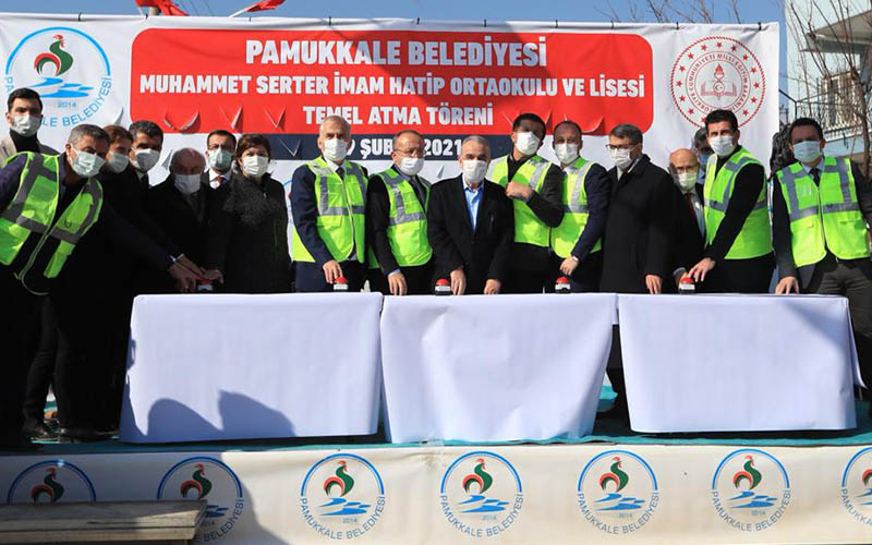 Pamukkale Belediyesi Muhammet Serter İmam Hatip Ortaokulu ve Lisesinin temeli atıldı