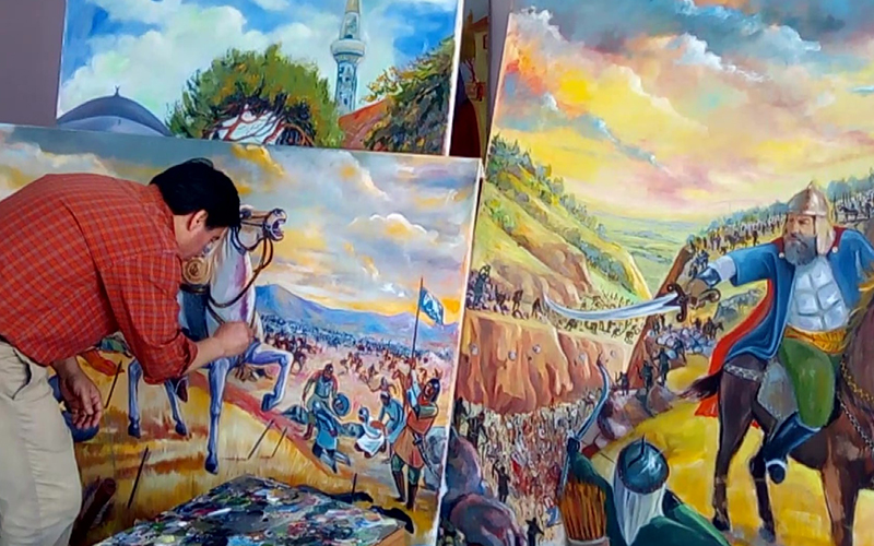 Ressam Kara Denizli’nin savaşlarını resmetti