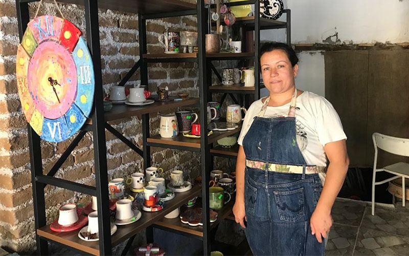 Eski fırını sanat atölyesine dönüştürdü