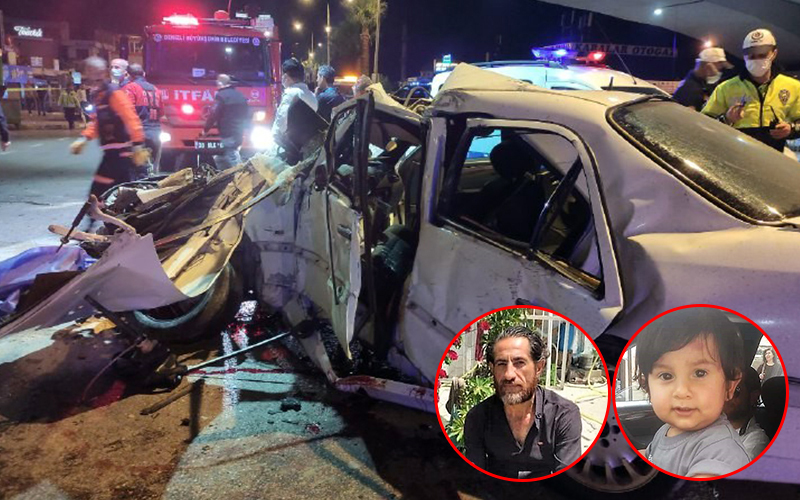 Baba ve 4 yaşındaki oğlu kazada öldü