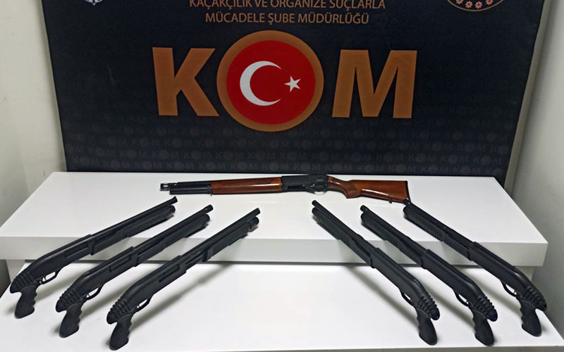 Yedi pompalı tüfek ele geçirildi