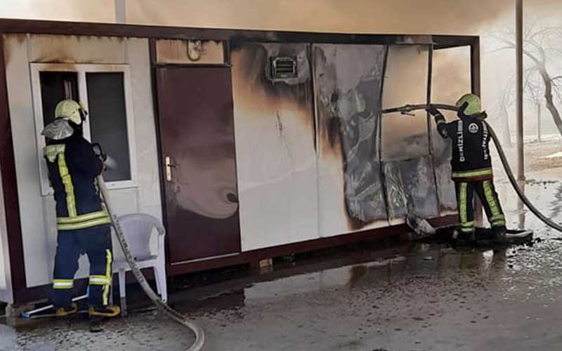 Denizli’de konteyner yangınında bir kişi öldü