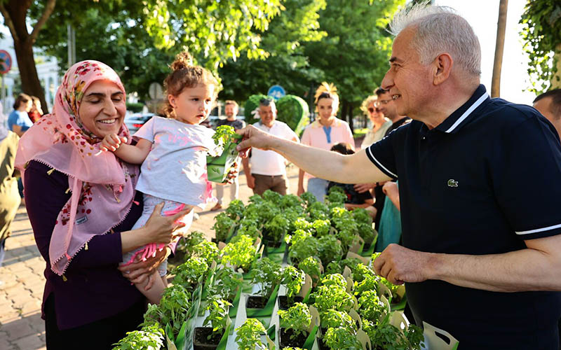 Denizli Büyükşehir, 40 bin fesleğen dağıttı