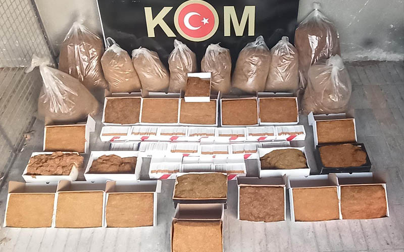 Denizli’de 213 kilo kaçak tütün ele geçirildi