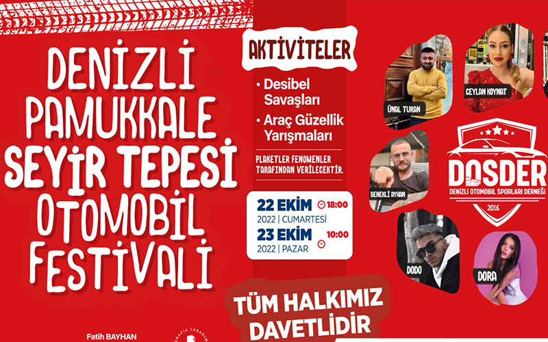 Pamukkale Seyir Tepesi Otomobil Festivali 22-23 Ekim’de