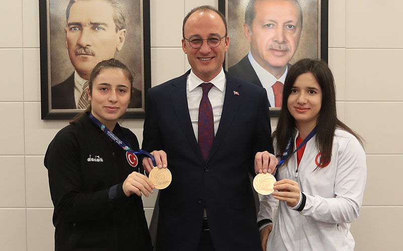 Dünya şampiyonu sporcular Kaplan ve Altan’dan Örki’ye ziyaret