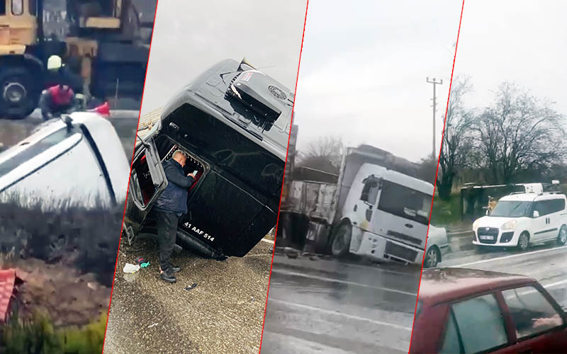 Yağmurla birlikte peş peşe kazalar meydana geldi