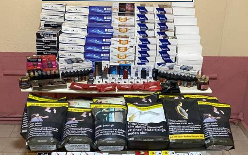 Kaçak makaron ve elektronik sigaralar ele geçirildi