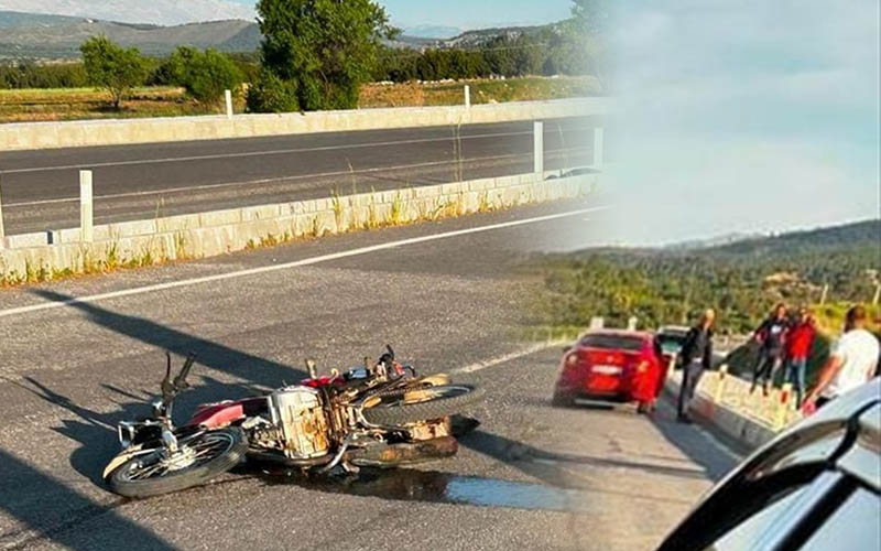 Otomobil motosikletle çarpıştı: 1 ölü, 4 yaralı