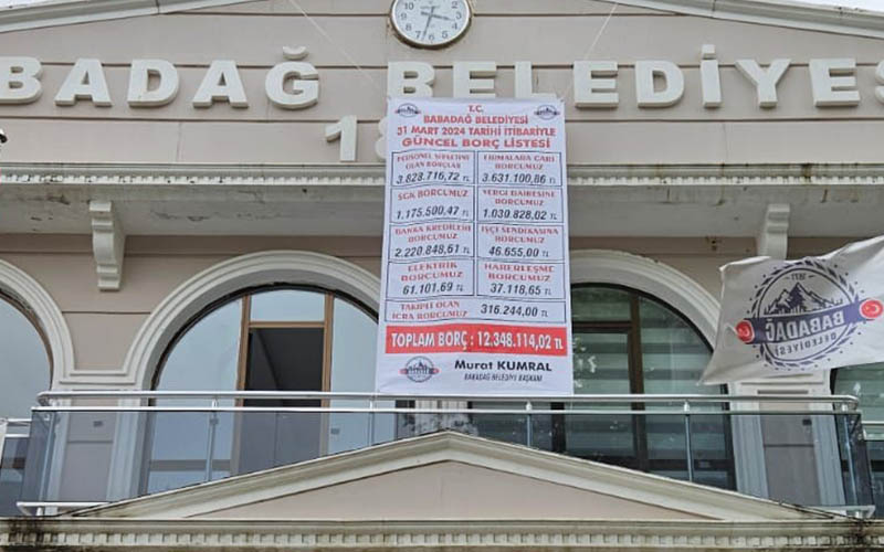 Babadağ Belediyesinin borcu 12,3 milyon lira