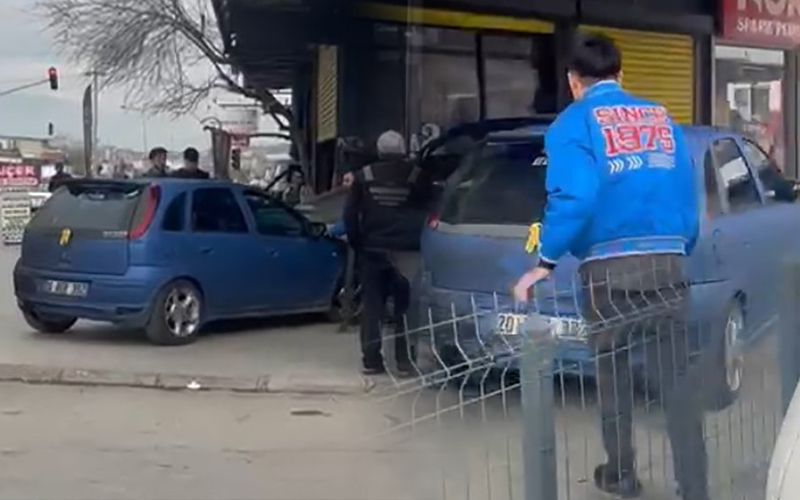 Öfkeli kadın sürücü sanayi sitesini birbirine kattı