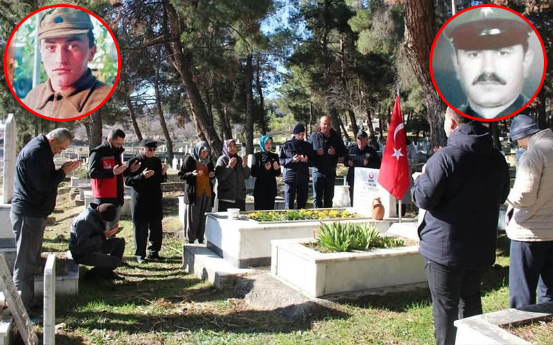 Şehit polis memuru Mezkit ile şehit piyade uzman onbaşı Selçuk, kabirleri başında anıldı