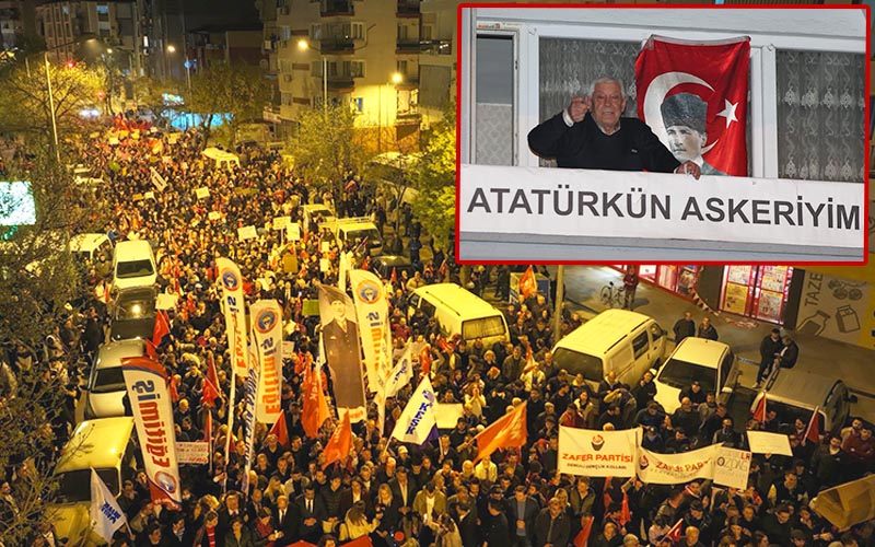 Adalet Yürüyüşü kortejini ‘Atatürk’ün askeriyim’ ile selamladı