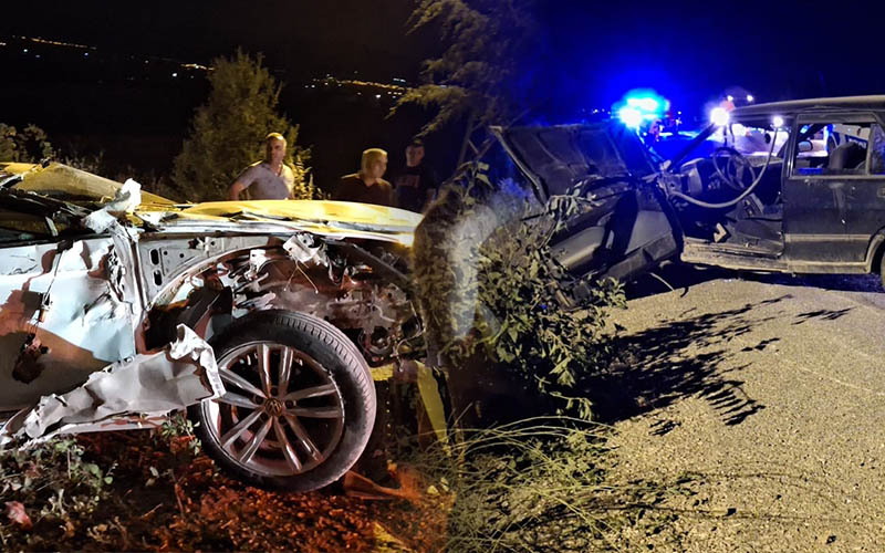 Otomobile bağlanan aydınlatmasız römork kazaya yol açtı