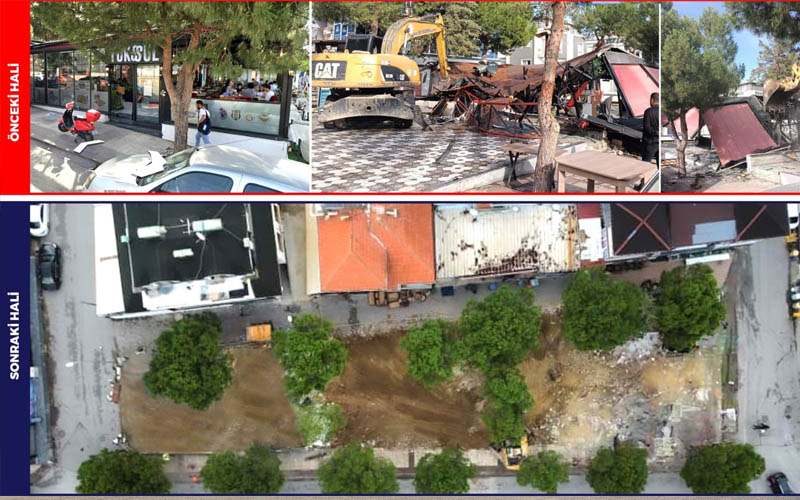 Çamlık’ta DBB’ye ait mülkte kira ödemeden işletilen kafe yıkıldı