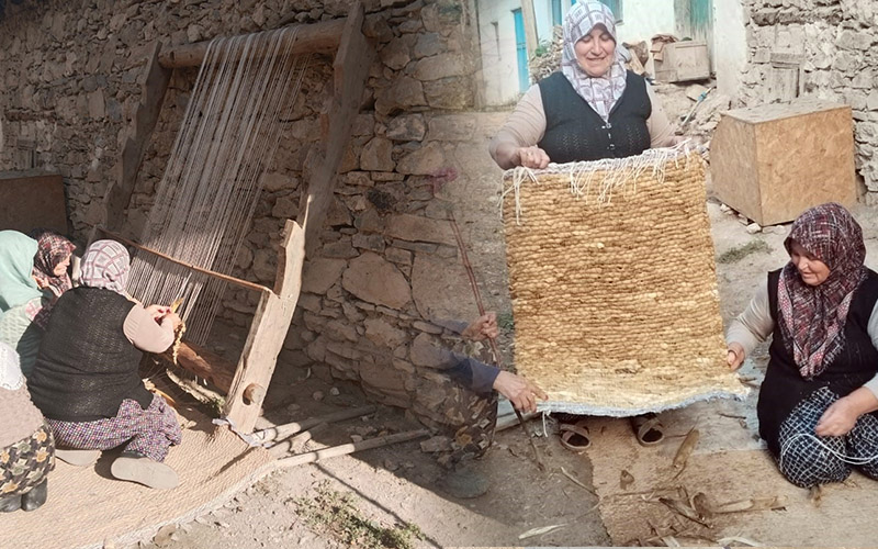 Mısır kapçıkları dokumayla hasır oluyor