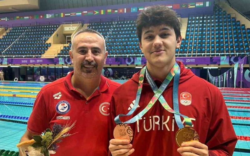 Denizlili yüzücü, İslami Dayanışma Oyunları’nda 4’ü altın 5 madalya kazandı