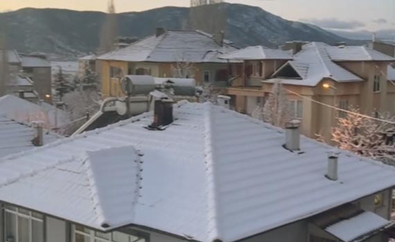 Denizli kar yağdı