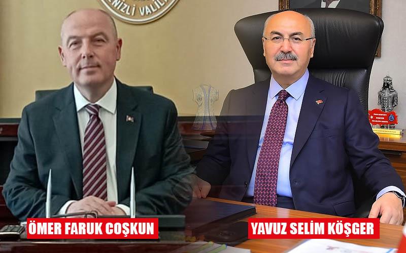 Denizli Valiliğine Yavuz Selim Köşger atandı, Coşkun merkeze çekildi